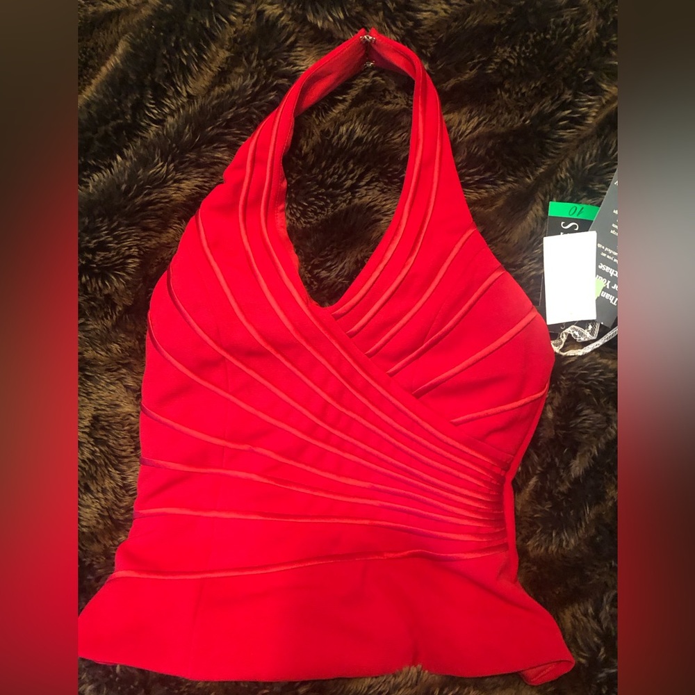 JR Nites by Caliendo Red Halter sz 10 NWT